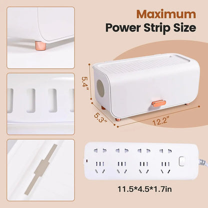 Cable/Cord Organizer Box, Cord Management Box to Hide Wires & Power Strips, Cord Hider Box, Desk Charger Cable Organizer