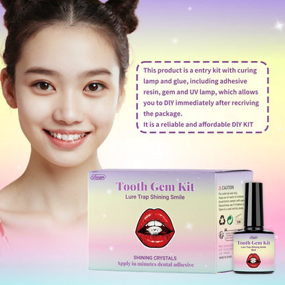 DIY Teeth Gems Kit With Glues And Light Teeth Anti-drop Clear Precious Stone Jewelry Decoration Glittering Tooth Jewelry Kit