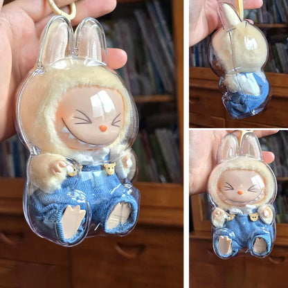 LABUBU Have A Seat Transparent Case Labubu Plastic Case Backpack Charms