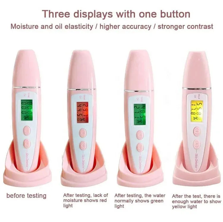 Bio Technology Sensor LCD Precise Detector Digital Skin Oil Moisture Tester for Face Care Lady Beauty Tool Women Spa Monitor