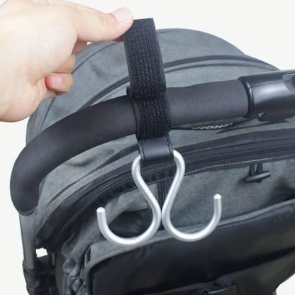 Cute S Shape Baby Stroller Hooks Double Hook PU Hanging Hook Cart Organizer Solid Color Stroller Accessories Baby