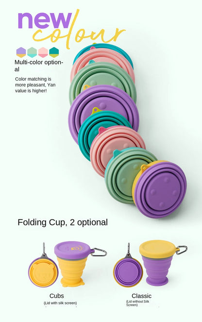 Silicone Bowl Foldable with Lid Camping Baby Travel Portable Round Large Food Container Heat Resistant Salad Bowl