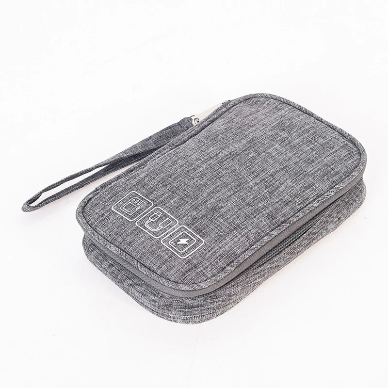 Travel Storage Bags for Cable Portable Electronics Organizer for Charger Power Bank, Zipper Electronics Accessories Case