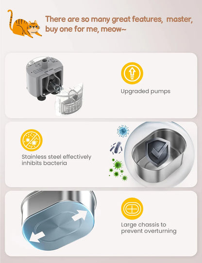 Smart Cat Water Fountain Automatic Drinker For Cats Water Feeder Pet Water Dispenser Drinking Fountain For Cats Dogs