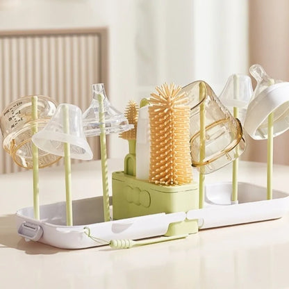 Silicone Baby Bottle Brush Set Flexible with Storage Box Cup Cleaning Brushes Soft Bristles Feeding Bottle Cleaners Newborn Care