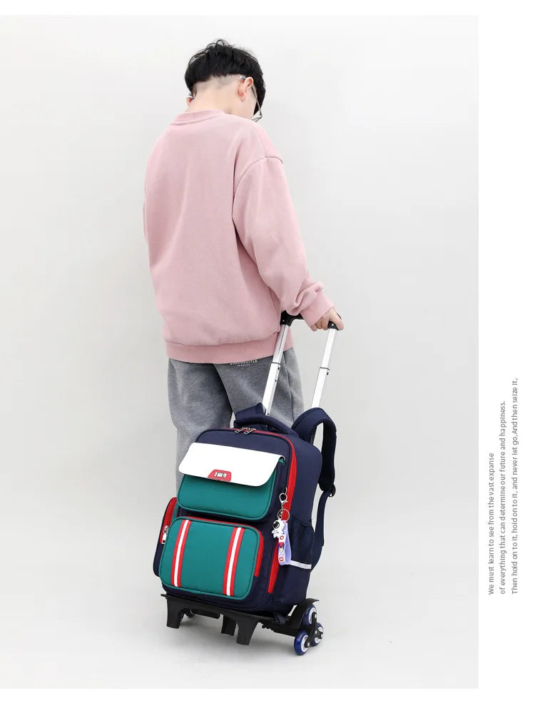 Rolling Backpacks for Primary School Children Trolley School Student Backpack Wheeled Bag Back To School Backpacks with Wheels