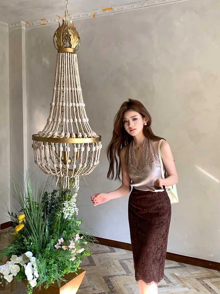 Casual Female Work Wear Office Shirts and Blouses Korean Basic Lace Shirts Women Vintage Clothing Chiffon Top