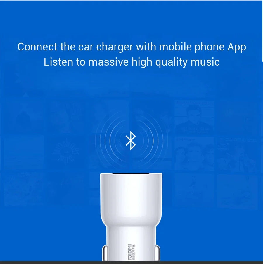 Original Xiaomi Roidmi 3S Mojietu Bluetooth 3.4A 5V Dual USB Car Charger MP3 Music Player FM Transmitters For iPhone And Android