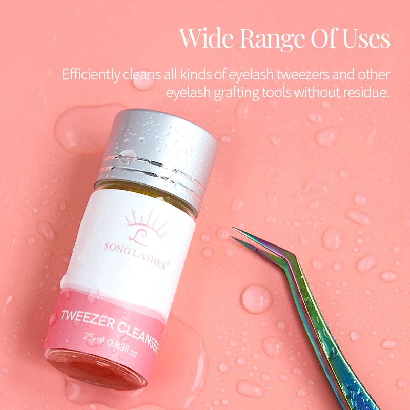 SongLash 25ml Eyelash Tweezers Cleanser Lash Glue Extension Supplies Sponge Eyelash Extension Cleaner Makeup Tools