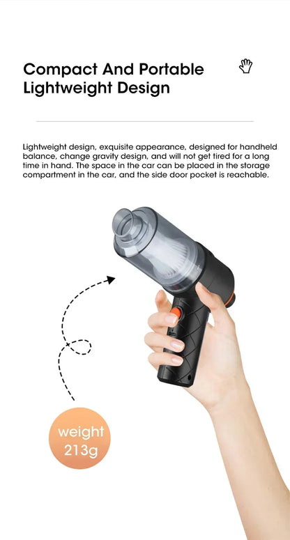 Cordless Car Vacuum Cleaner - Handheld High-Power Suction for Auto & Home, Portable Mini Vacuum with Strong Blowing Function