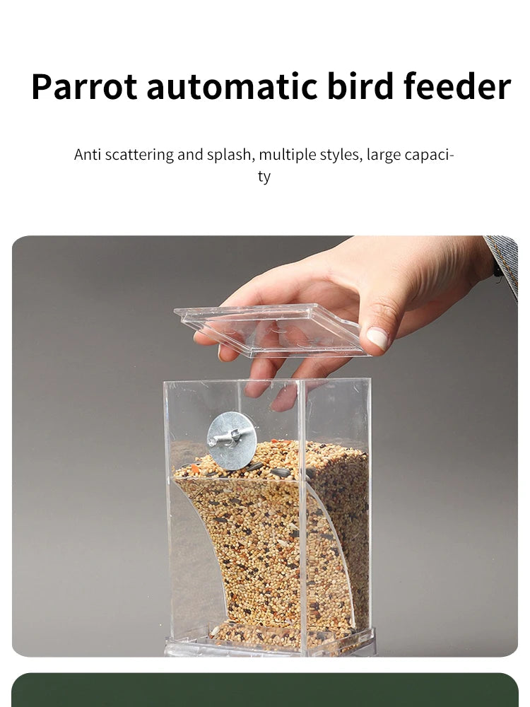 Parrot Bird FeederSpill-proof Automatic DispenserSplash-proof Outside FeederBird FeederTiger PeonyPhoenixBird Supplies