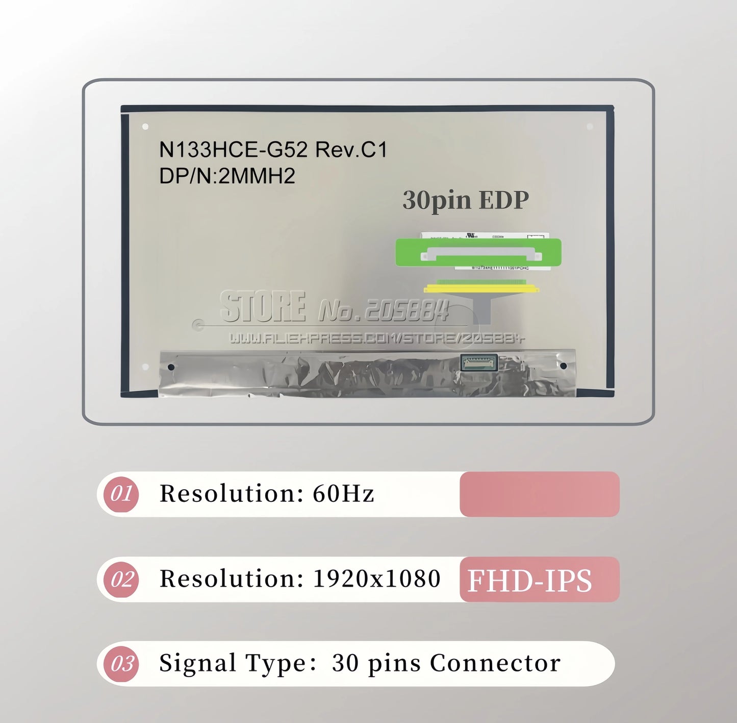 13.3-inch laptop screen For Dell Latitude 7300 7310 7320 7330 7340 7350 7370 7380 7390  Non-touch screen