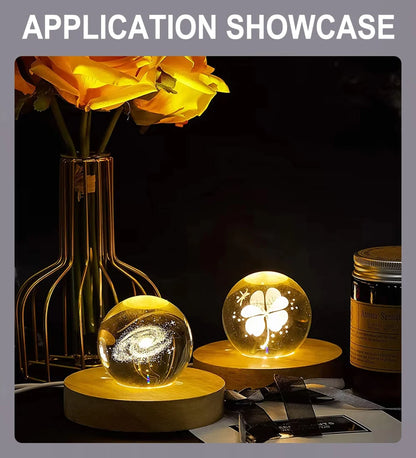 Wood Desktop Decorative Lights Light Base Night Light Wooden Led Usb Display Light Display Stand Lamp Holder Lamp Art Ornament