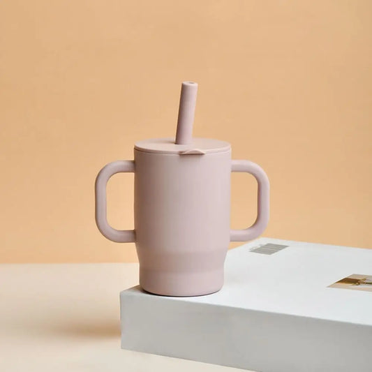 Portable Food Grade Silicone Baby Sippy Cups 180ml Heat-resistant Feeding Cup BPA Free Drop-proof Baby Straw Cup Snack