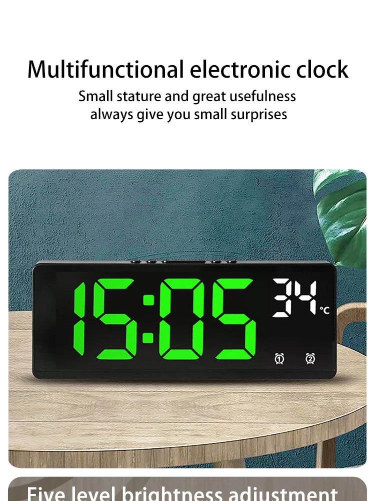Creative Multifunction Electronic Clock Simple Large Screen Clock Multi Group Alarm Clock Student Clock