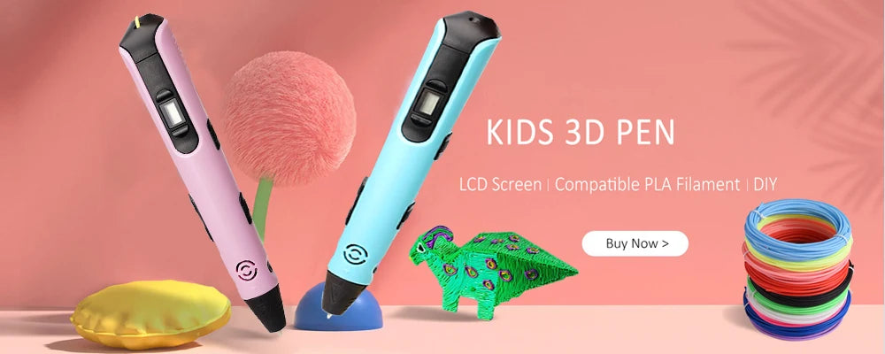 3D Printing Pen 9/50/100/200M PLA Filament LED Display With PU Case DIY Drawing Pens Stimulate Creativity Kids Toys 3D Pen
