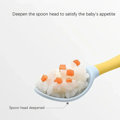 1 Pair Silicone Spoon for Baby Bendable Soft Fork Children Feeding Training Tableware Silicone Soft Fork Spoon Set Tableware