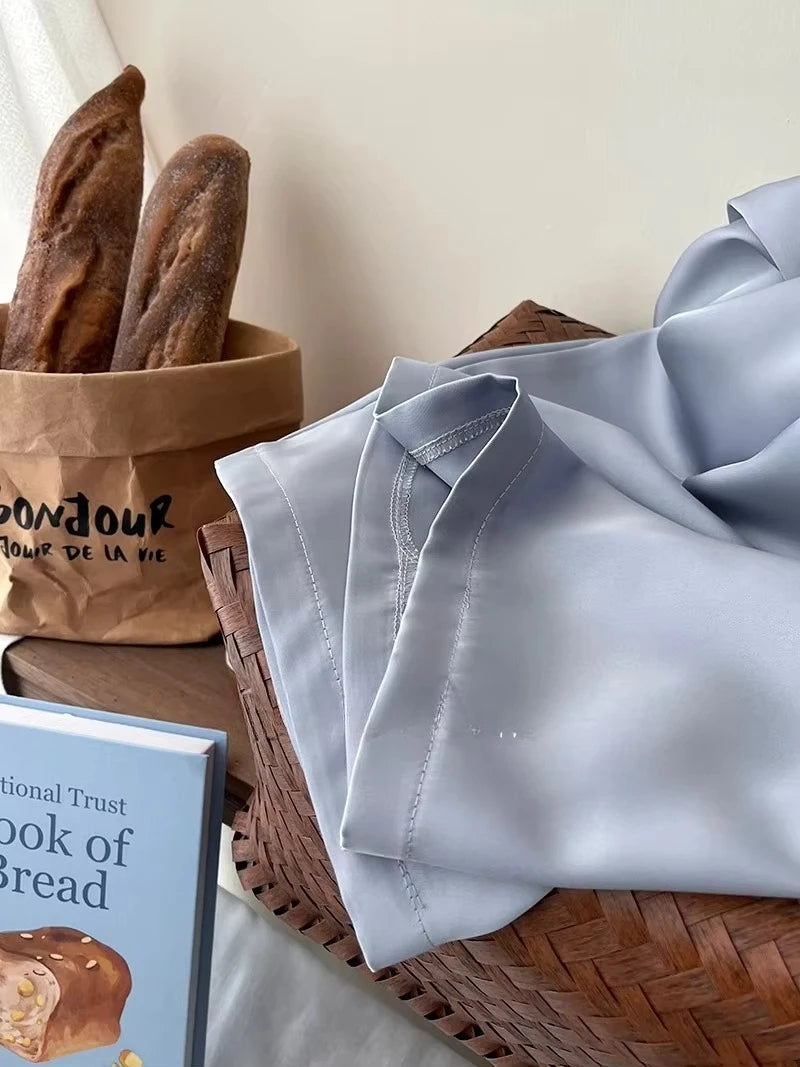 Women’s Satin Wide Leg Pants High Waist Drawstring Palazzo Pants for Work, Lounge, or Casual Wear