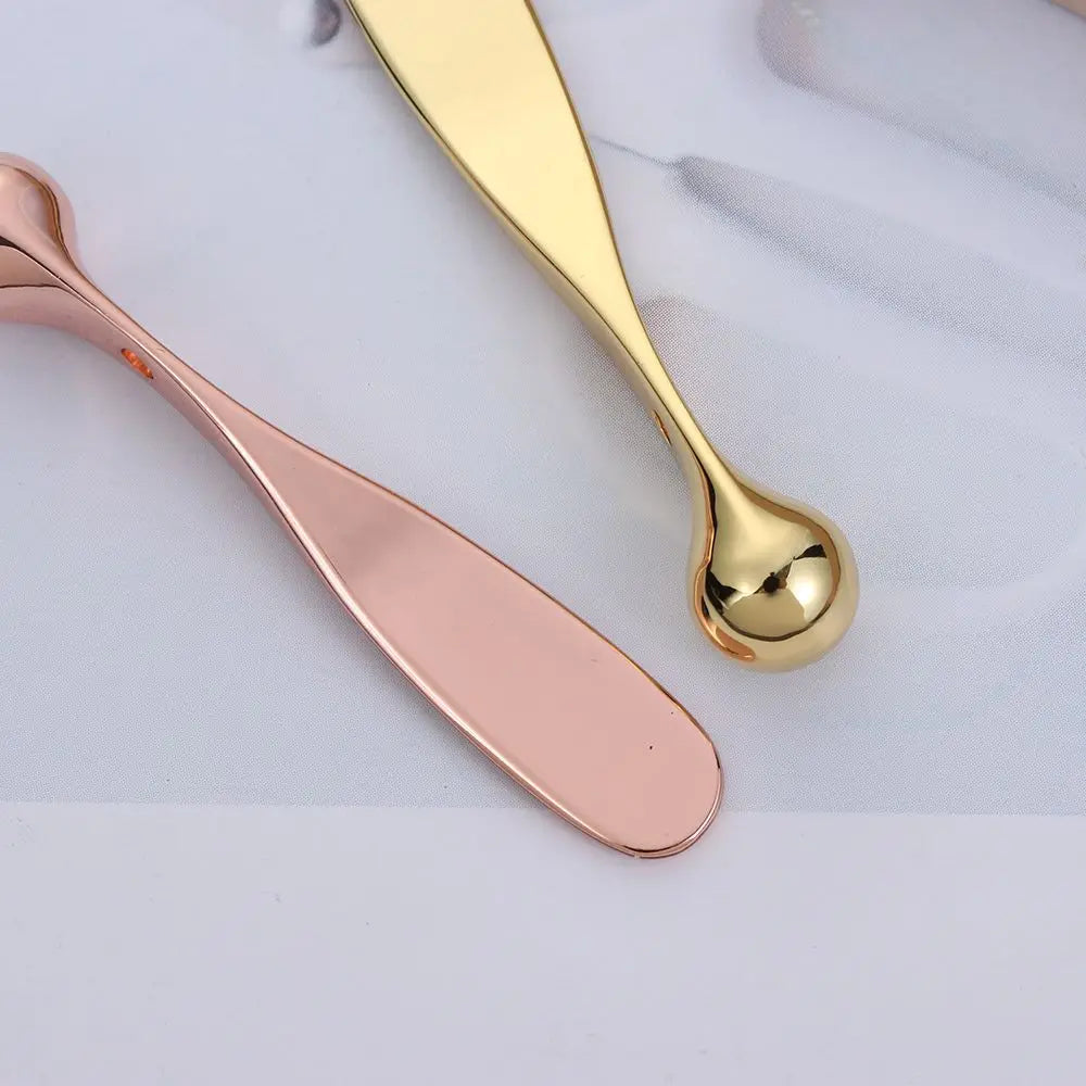 Anti Wrinkle Eye Cream Spoon Applicator Tool Mixing Spatulas Metal Face Mask Spoon Sticks Eye Cream Massage Sticks Beauty Scoop