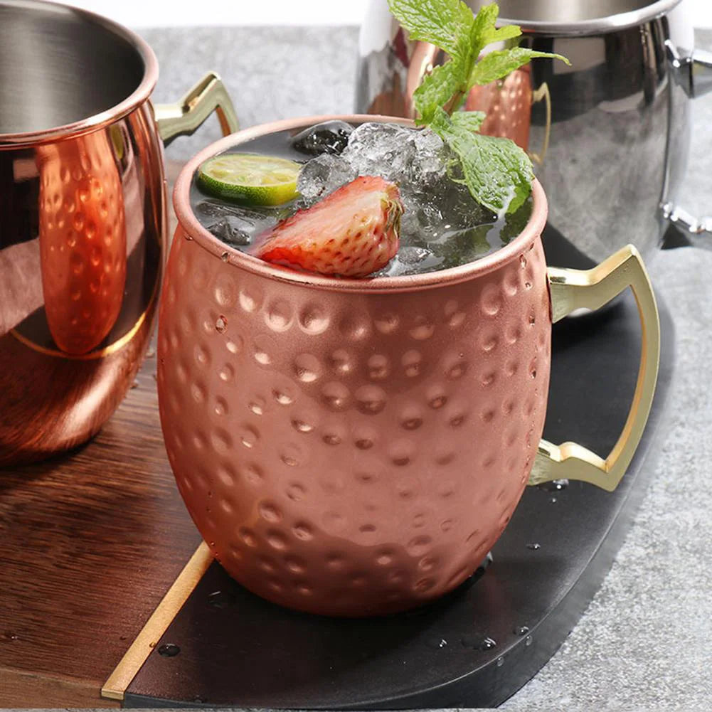1-4PCS Mug Moscow Mule Stainless Steel Cup Beer Russia Moscow Mule Copper Mugs Bar Tools High Quality Party Bar Drinkware Tools