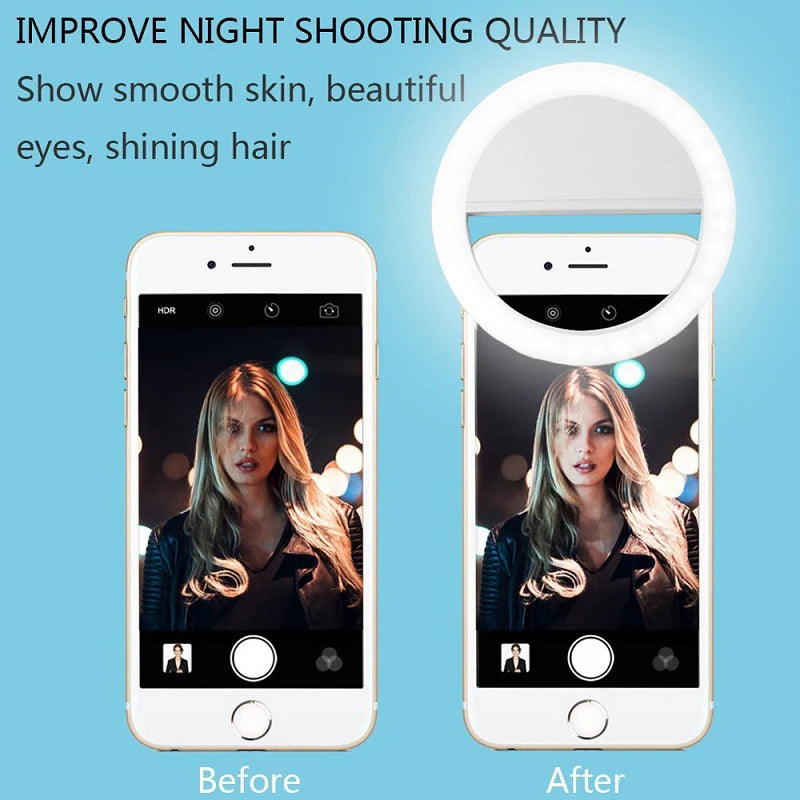 Ring Lights Led Selfie Lamp Ring For Phone Tablet Portable Clip-On Lamp Girl Outdoor Night Darkness Selfie Enhancing Fill Lights