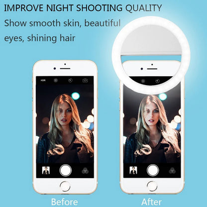 Ring Lights Led Selfie Lamp Ring For Phone Tablet Portable Clip-On Lamp Girl Outdoor Night Darkness Selfie Enhancing Fill Lights