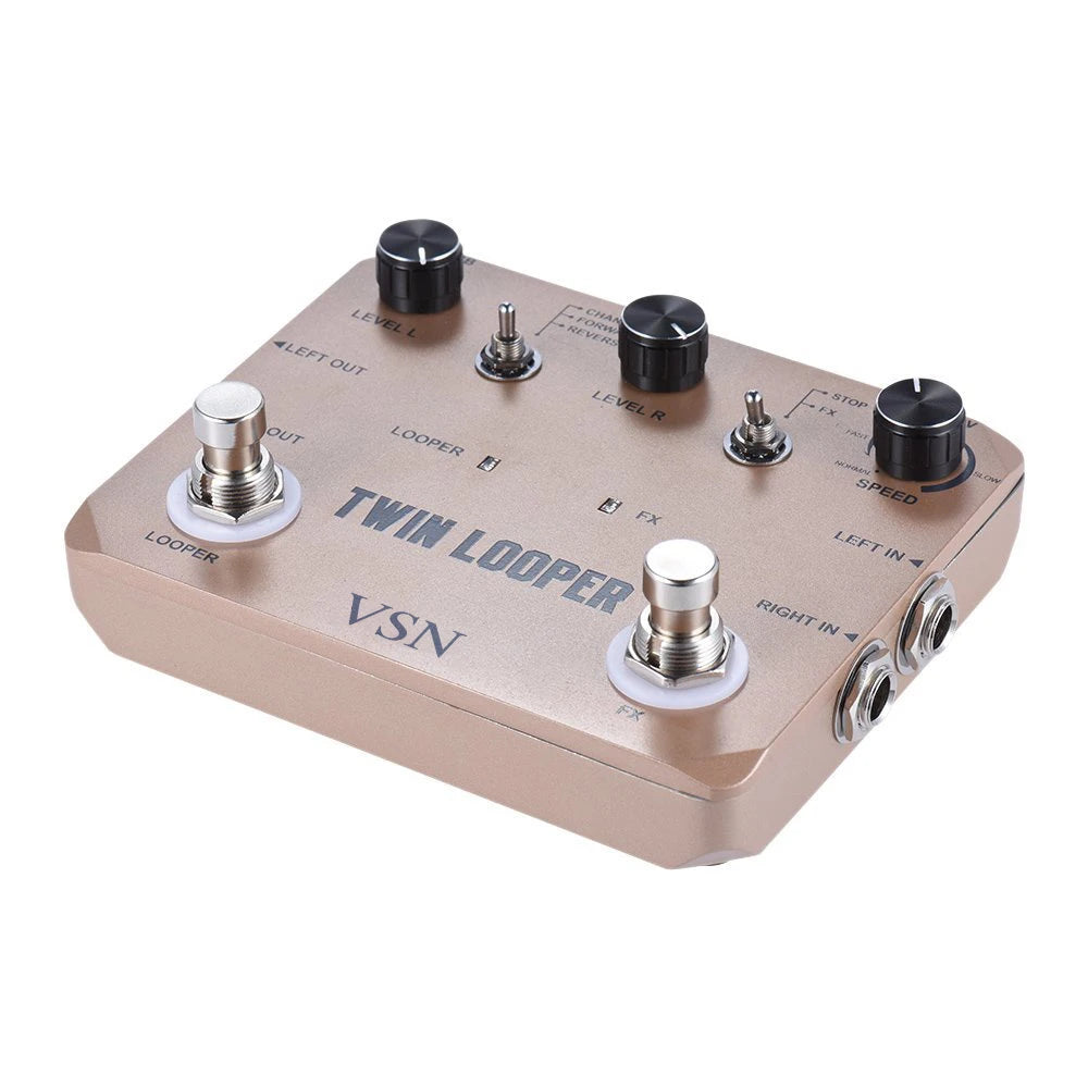 VSN Looper Pedal, Stereo Guitar Loop Pedals  Loop Station Multi-function 11 Types of Play with 10 Minutes Loop Time True Bypass