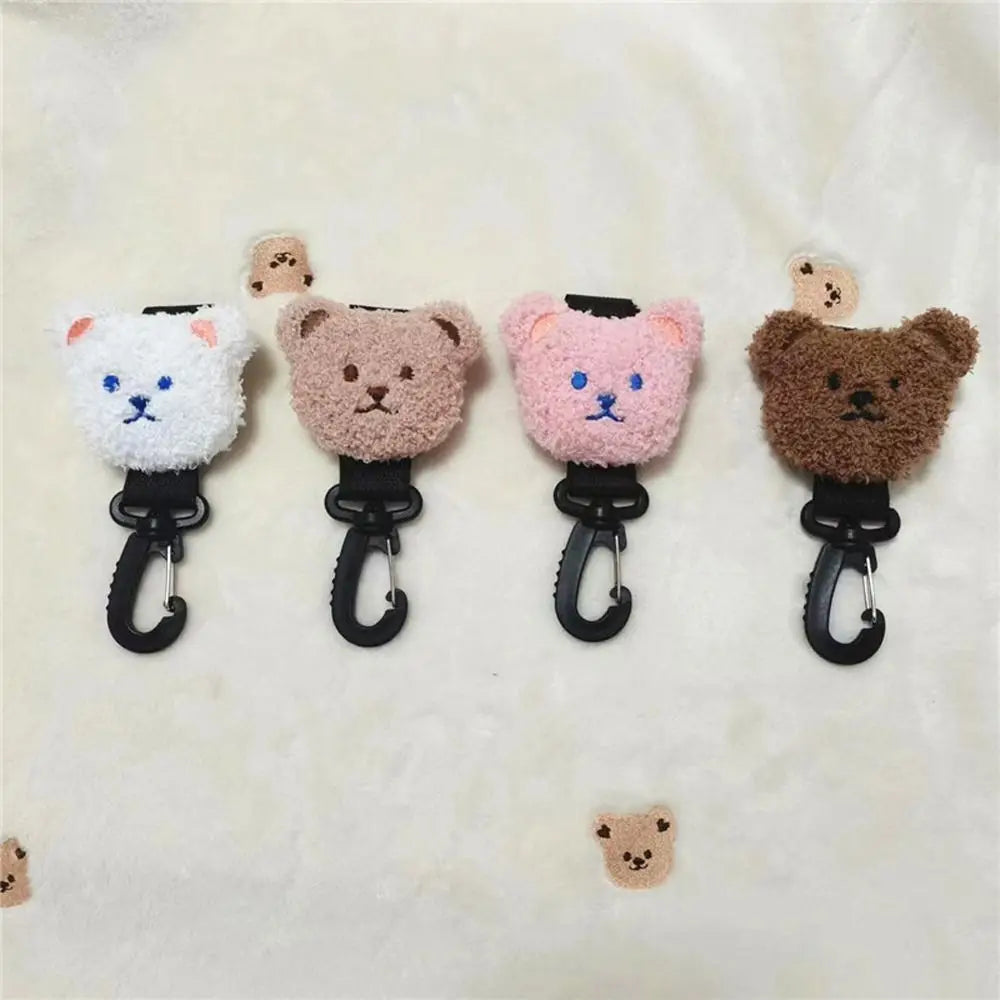 Universal Cute Embroidery Plush Sliding-proof Stroller Hooks Bag Hanging Hook Stroller Accessory Baby Stroller Organizer Hook