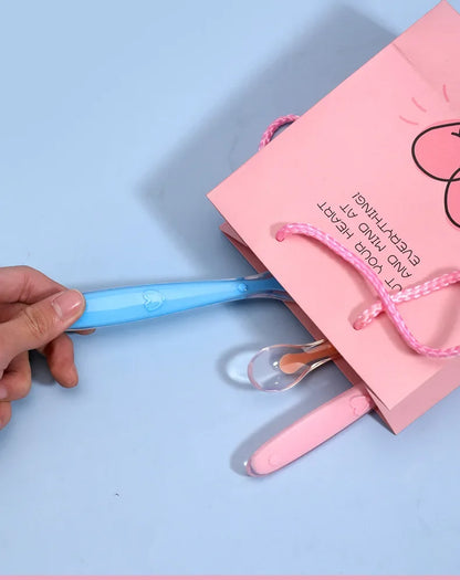 1pcs Soft Silicone Spoon Set Baby Stars Tableware Learning Training Spoon Children's Feeding Reborn Silicone Safe Utensils