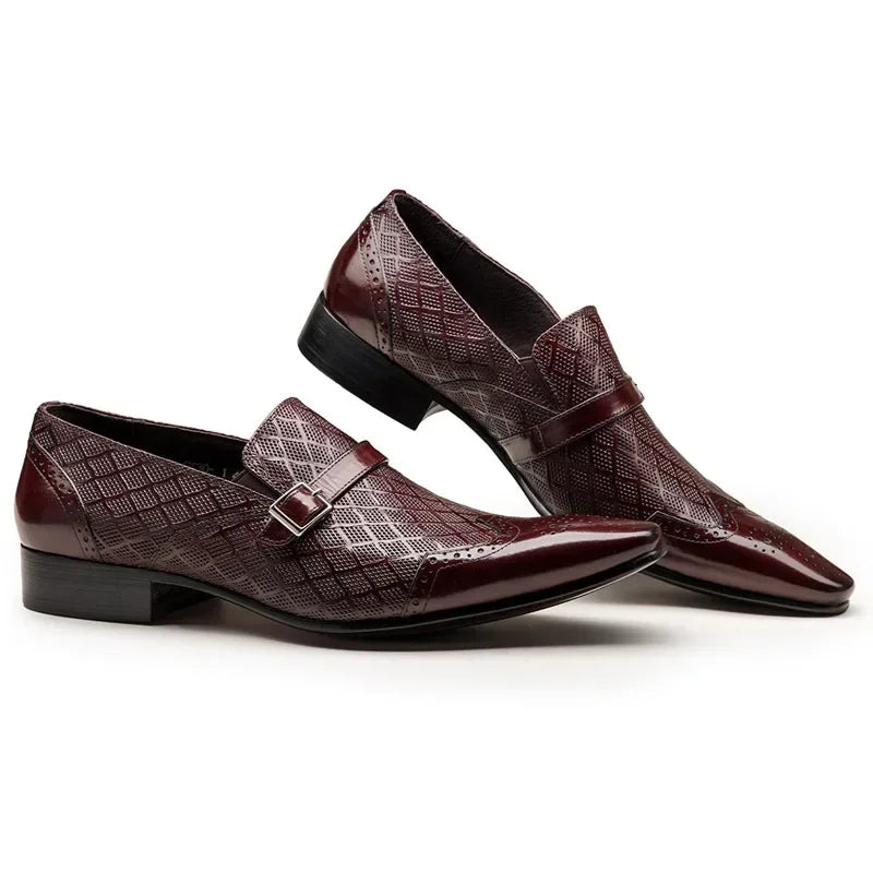 Fashionable Classic Men Formal Shoes Buckle Patent Leather Shoes Small Square Toe Slip-on Formal Party Shoes Men Wedding Shoes