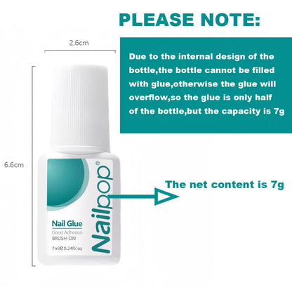 Nailpop Nail Glue 2/5PCS Strong Adhesive Fast Drying Long Lasting Transparent Acrylic Glue for Artificial Nails Nail Art Tools