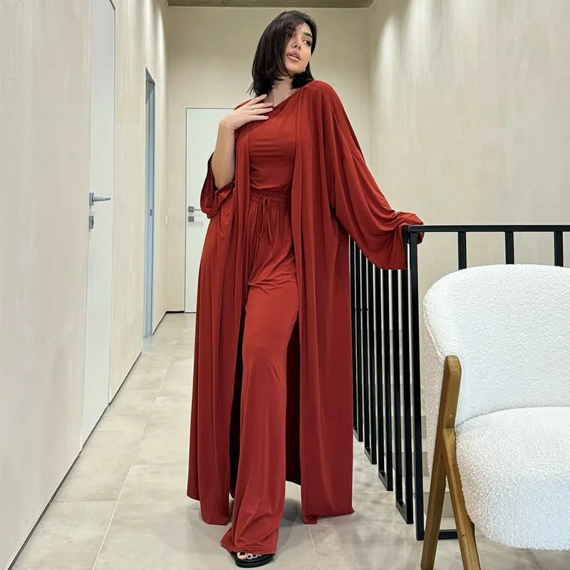 Women's clothing 2025 spring and summer new casual loose jacket sleeveless vest wide-leg trousers three-piece club clothing Vest