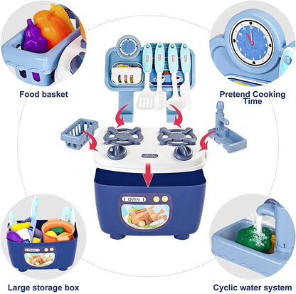 Kitchen Toys Imitated Chef Light Music Pretend Cooking Food Play Dinnerware Set Safe Cute Children Girl Toy Gift Fun Game Gifts