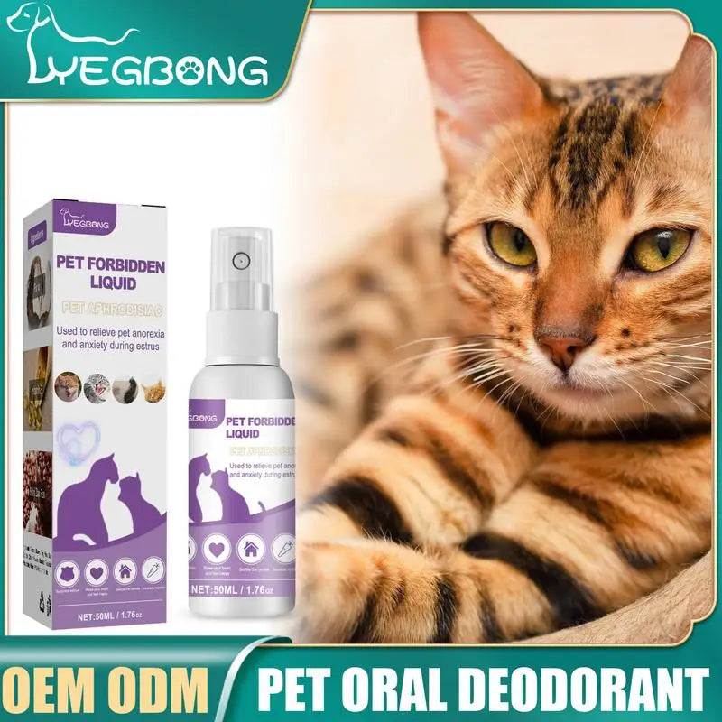 Pet Estrus Calming Spray Safe Healthy Calming Diffuser Cat Anti Anxiety Liquid Prevent Howling Soothe Mood For Calming Emotions