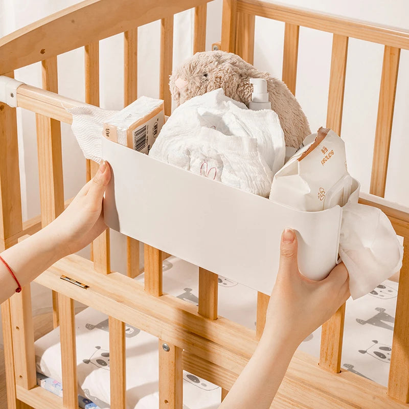 Bedside Plastic Storage Caddy with Removable Hook Hanging Basket Sundries Organizer Box Holder Shelf for Dorm Room