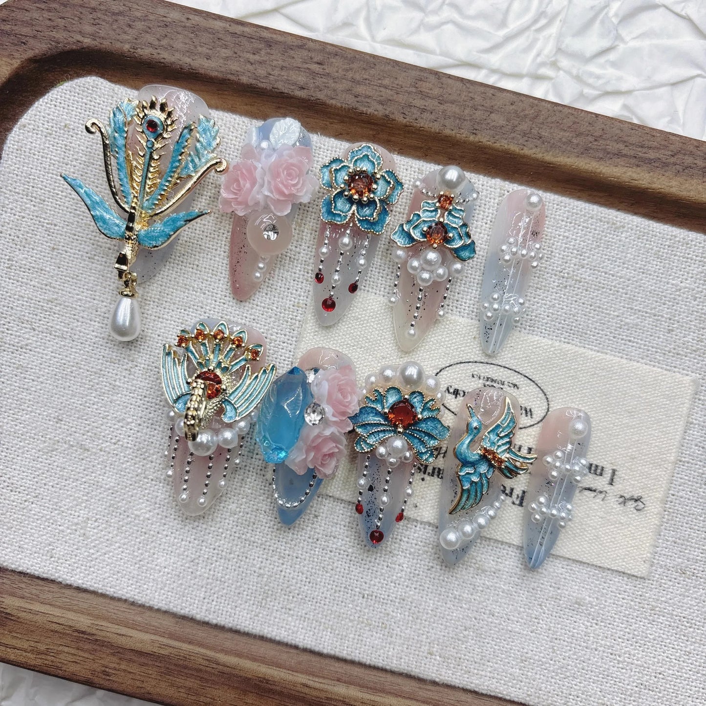 10Pcs High Quality Handmade Press on Nails Simple And Elegant  Royal A must For Trends Fashion Weapon Nail Stickers  Elegant