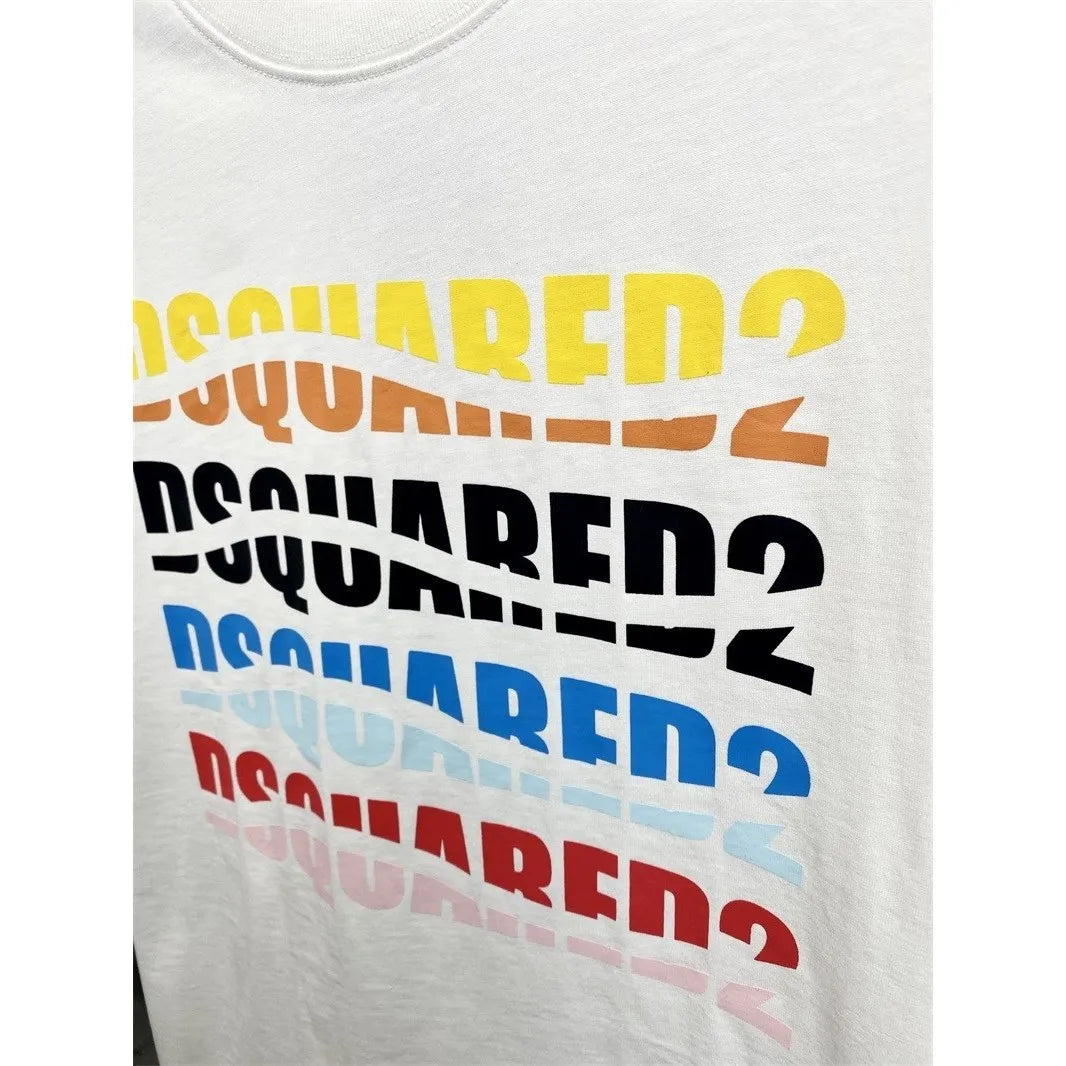Trendy short-sleeved T-shirts for men and womenwith colorful letter printsare fashionabletrendycasual and comfortable tops