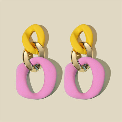 Bohemian Fashion Boho Jewelry Yellow Earrings For Women Trend Style Statement Dangle Earings Large Jewelry Geometry Accessories