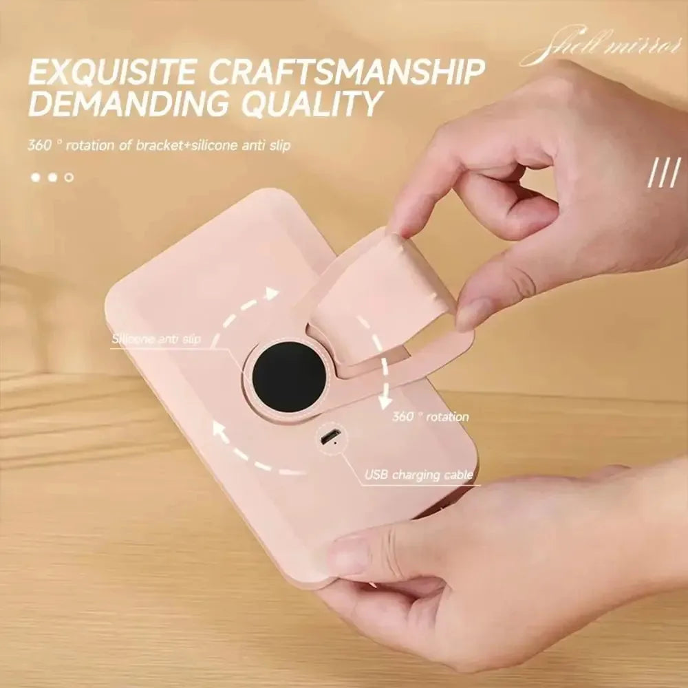 Car sun makeup mirror invisible touch USB reportable 360 ° adjustment soft light does not hurt the eyes mini convenient