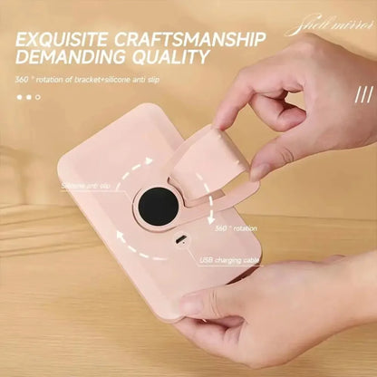 Car sun makeup mirror invisible touch USB reportable 360 ° adjustment soft light does not hurt the eyes mini convenient