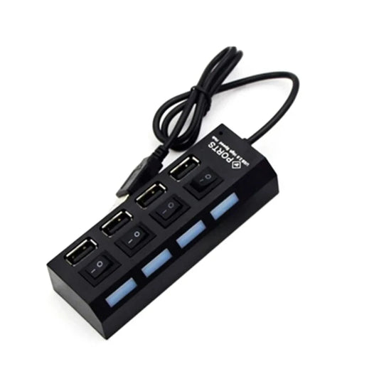 High Speed 4 Port USB 2.0 Multi Splitter USB Hub 2.0 Use Power Adapter Multiple Expander Switch 30cm Cable Hub Docking Stations