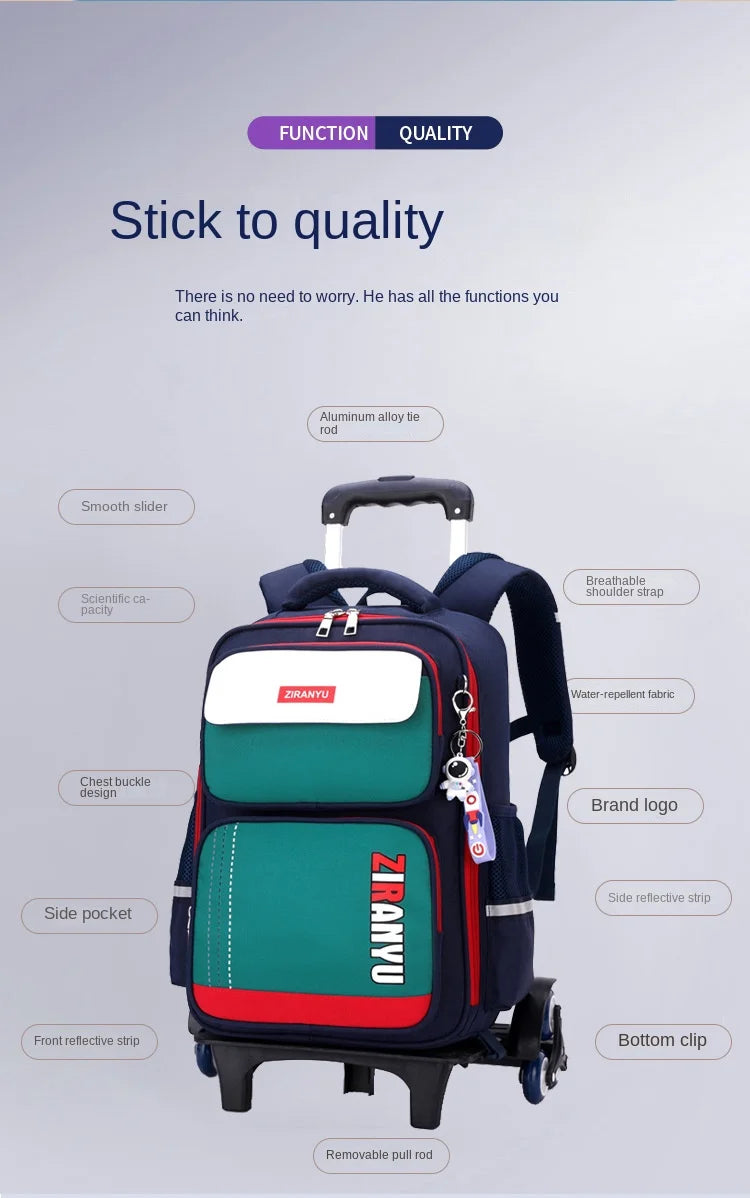 Rolling Backpacks for Primary School Children Trolley School Student Backpack Wheeled Bag Back To School Backpacks with Wheels