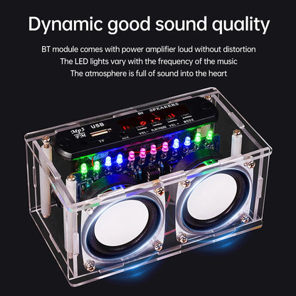 87.5-108MHZ FM Radio Stereo DIY Kit Amplifier Bluetooth Speaker Spectrum Electronic Fabrication DIY Electronic Kit