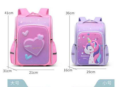 primary school bags for girls cute cartoon love heart pink school backpack student bookbag elementary school kids backpack