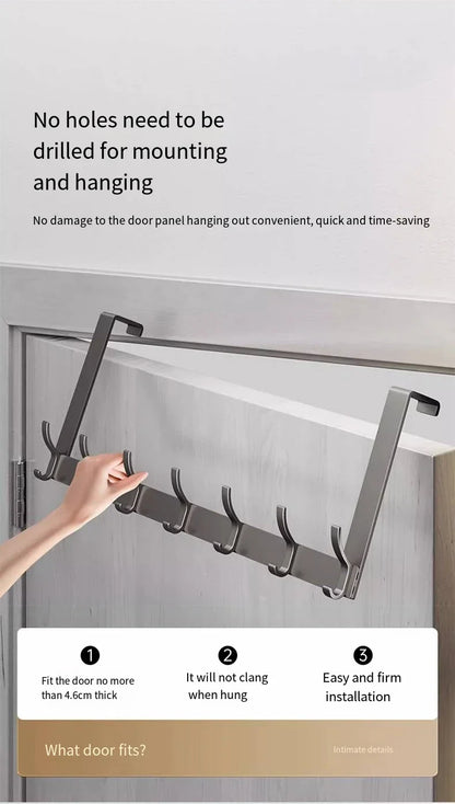 Hooks Over The Door Home Organizer Rack Clothes Coat Hat Towel Hanger Bathroom Accessories Holder Door Hang Quick Installation