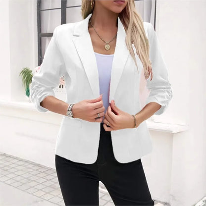New Office Lady Suits Jacket Tops Formal Women's Seven Quarter Sleeved Suit Coats Casual Black Workwear Blazer Femme Clothing