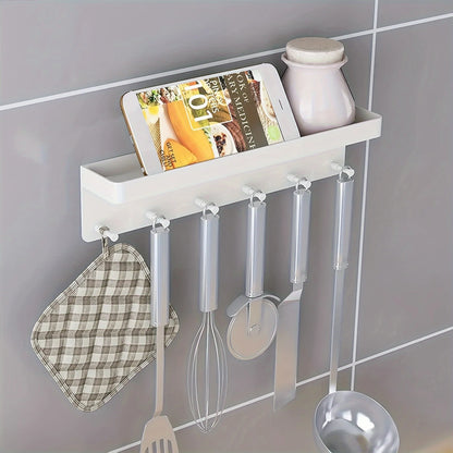 Key Holder Wall Mount Key Holder Wall Mount Adhesive with Mail Organizer Tray with 6 Key Hooks for Wall