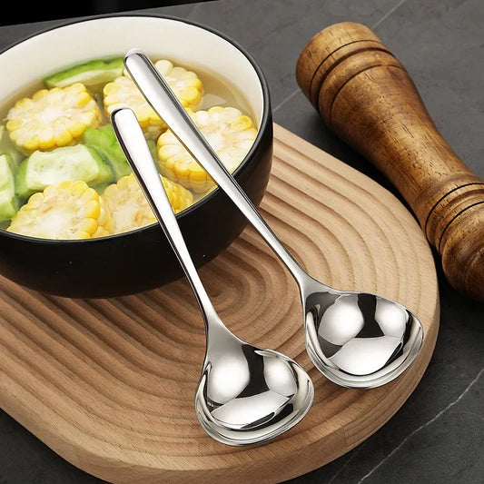 Stainless Steel Soup Ladle – Long Handle Kitchen & Hot Pot Spoon