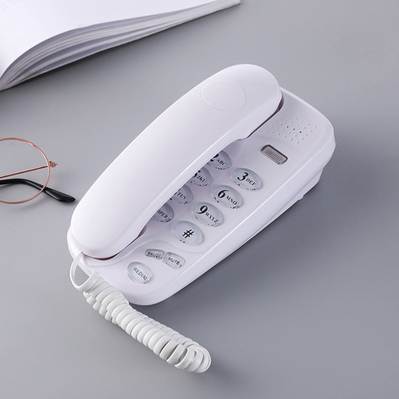 Wall Mounted Phone Fixed Landline Desktop Telephones with Call Light, Mute, and Redial Function Clear Sound 96BA