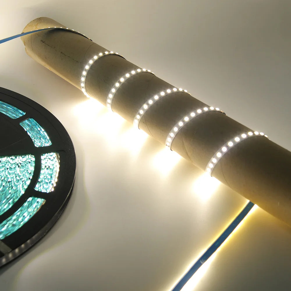 5m 10m 20m 50m LED Strip Light AC 220V 230V 240V IP55 2835 120 LEDs Flexible Ribbon Rope Lights Tape 9 Colors Home Decoration